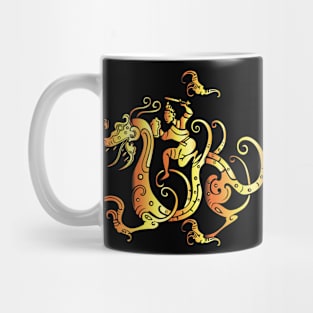 Golden Chinese Dragon Warrior Mug